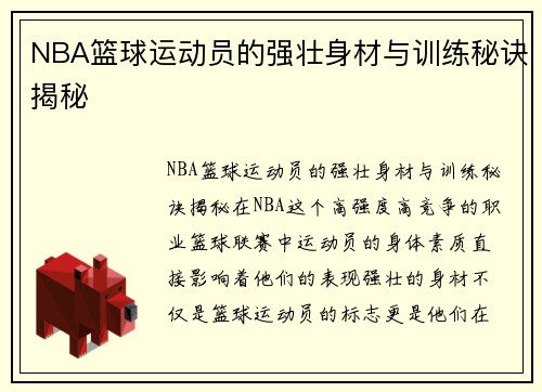 NBA篮球运动员的强壮身材与训练秘诀揭秘